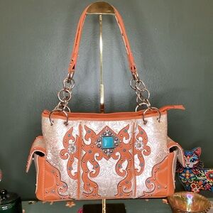 Chic Silver‎ and Orange Shoulder Bag